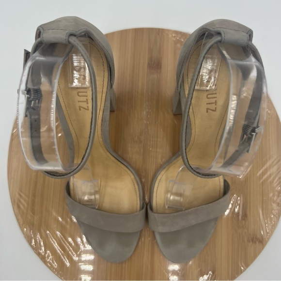 Schutz Enida Suede Heels Grey Mouse Size 10 - Picture 9 of 16